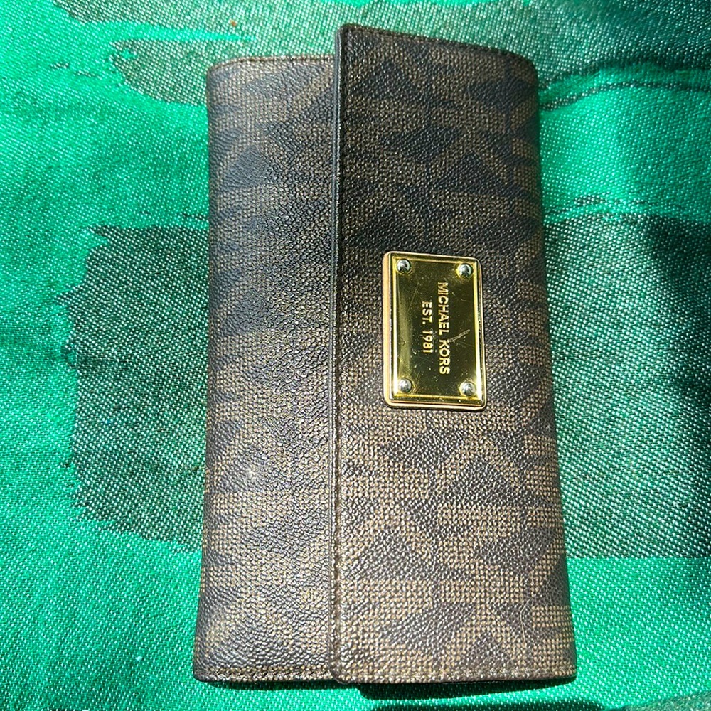 Michael Kors wallet with cash/ID holder insert.